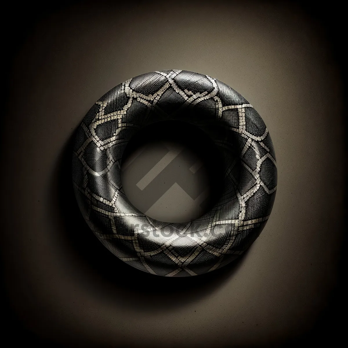 Picture of Shiny Black Bangled Jewel with 3D Spiral Symbol