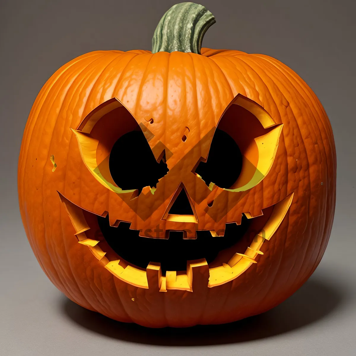 Picture of Spooky Pumpkin Lantern Lighting Up Halloween Night