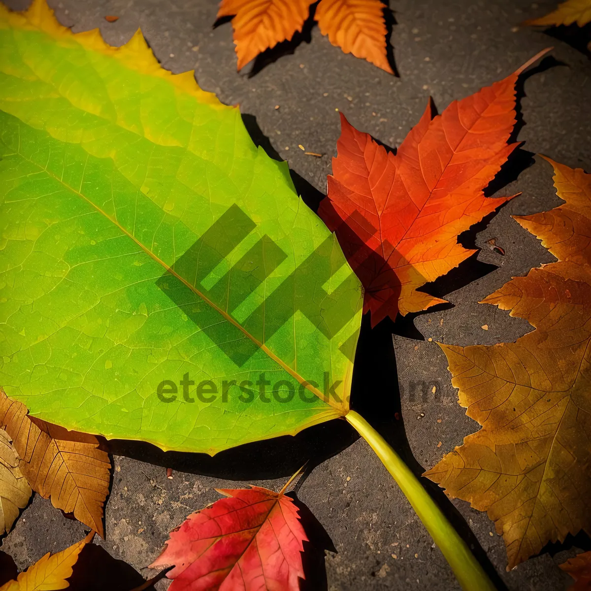 Picture of Vibrant Autumn Maple Leaves in Rich Colors