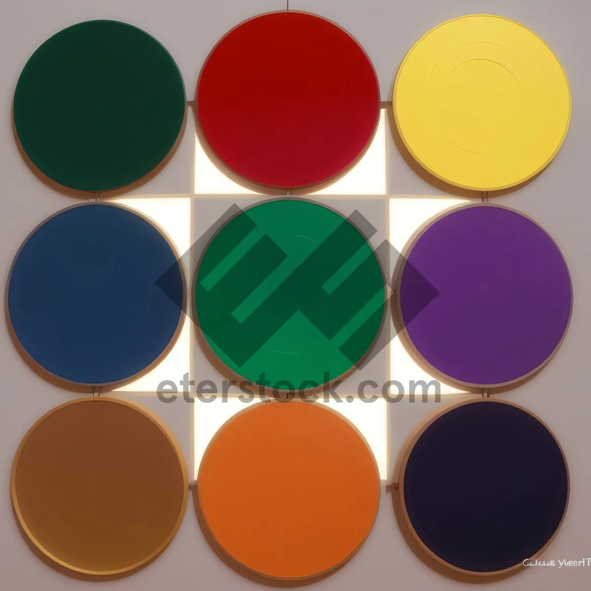 Picture of Bright Shiny Web Buttons Set - Colorful Circle Icons