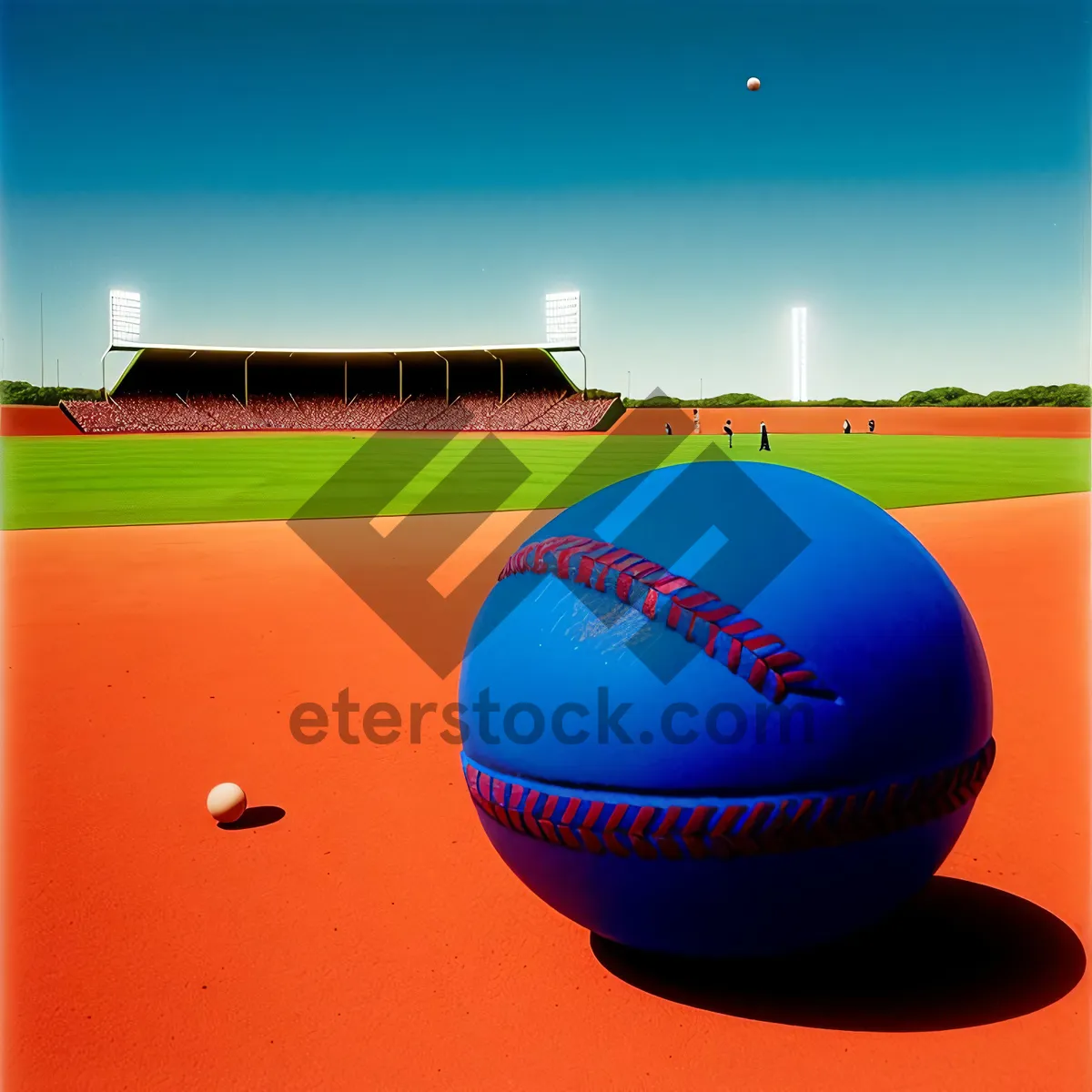 Picture of World Soccer Championship Ball in Vibrant Stadium