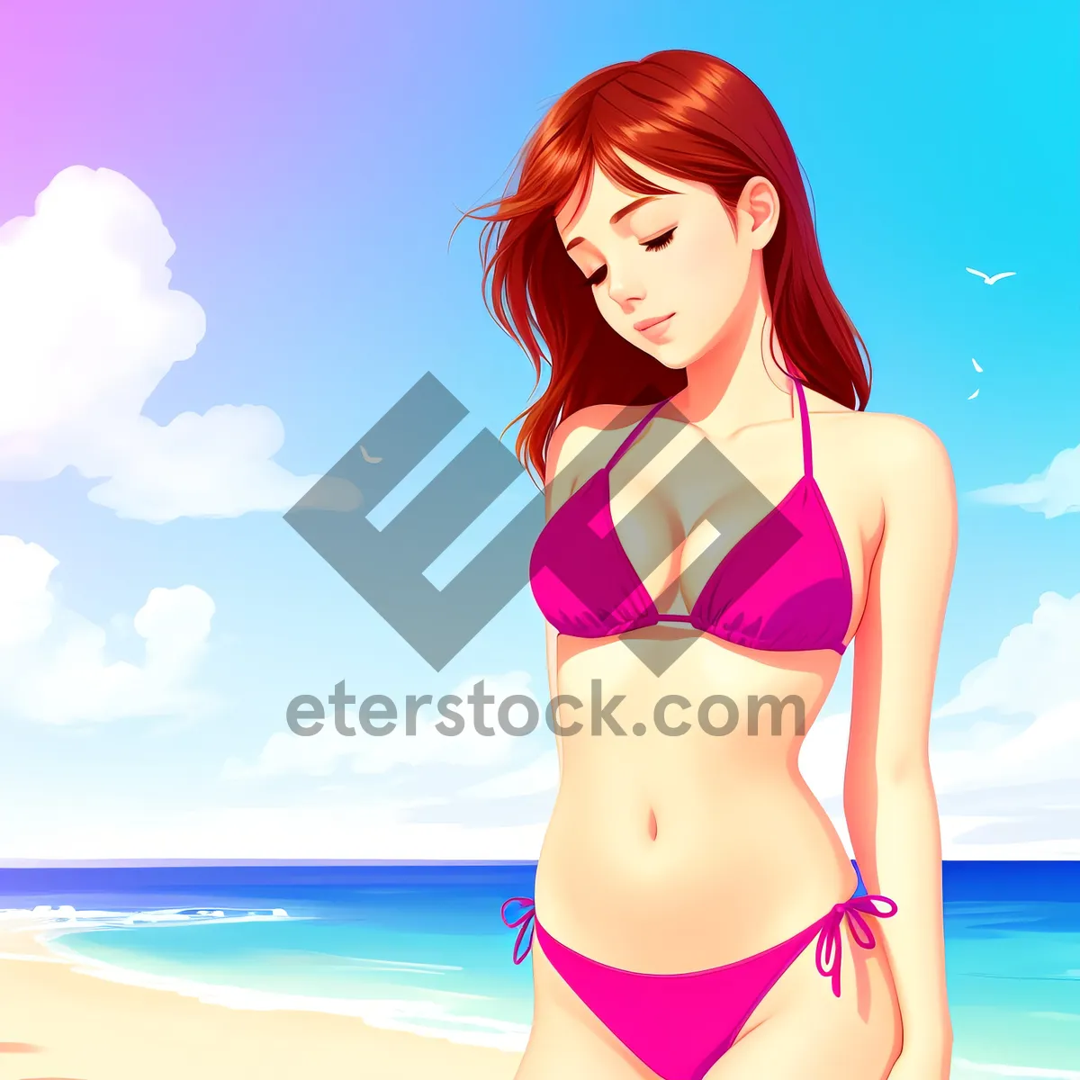 Picture of Bikini Model: Stunning Beach Fashion and Happiness