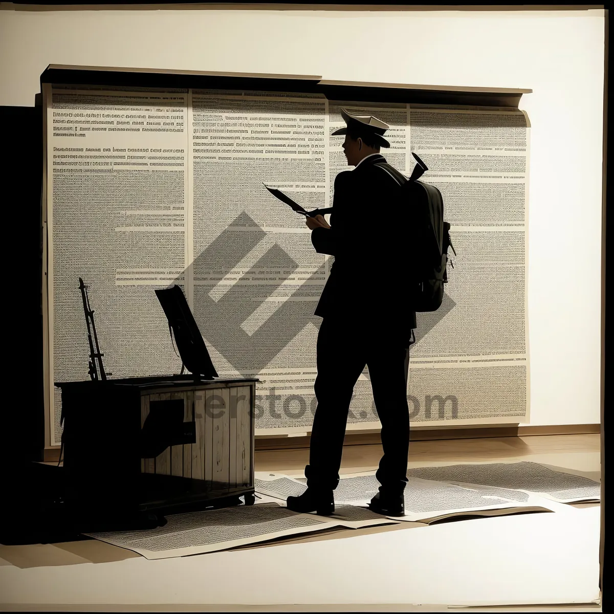 Picture of Professional Businessman Using Electronic Speaker in Office