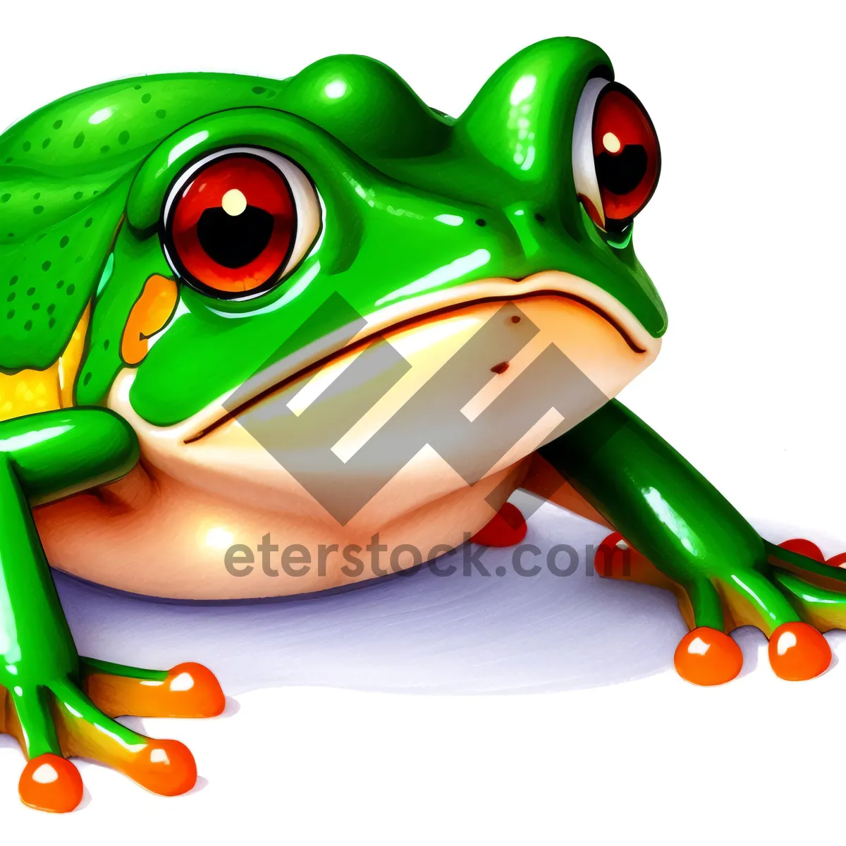 Picture of Bacterial Frog Cartoon - Cute and Fun 3D Character