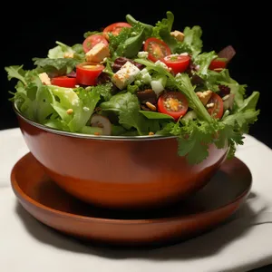 Delicious Vegetable Salad Bowl Closeup.