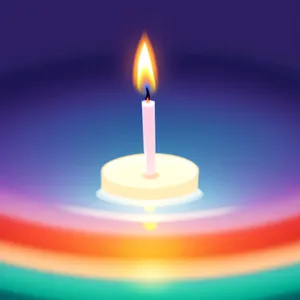 Shiny Candle Flame Icon - Wax Heat Light
