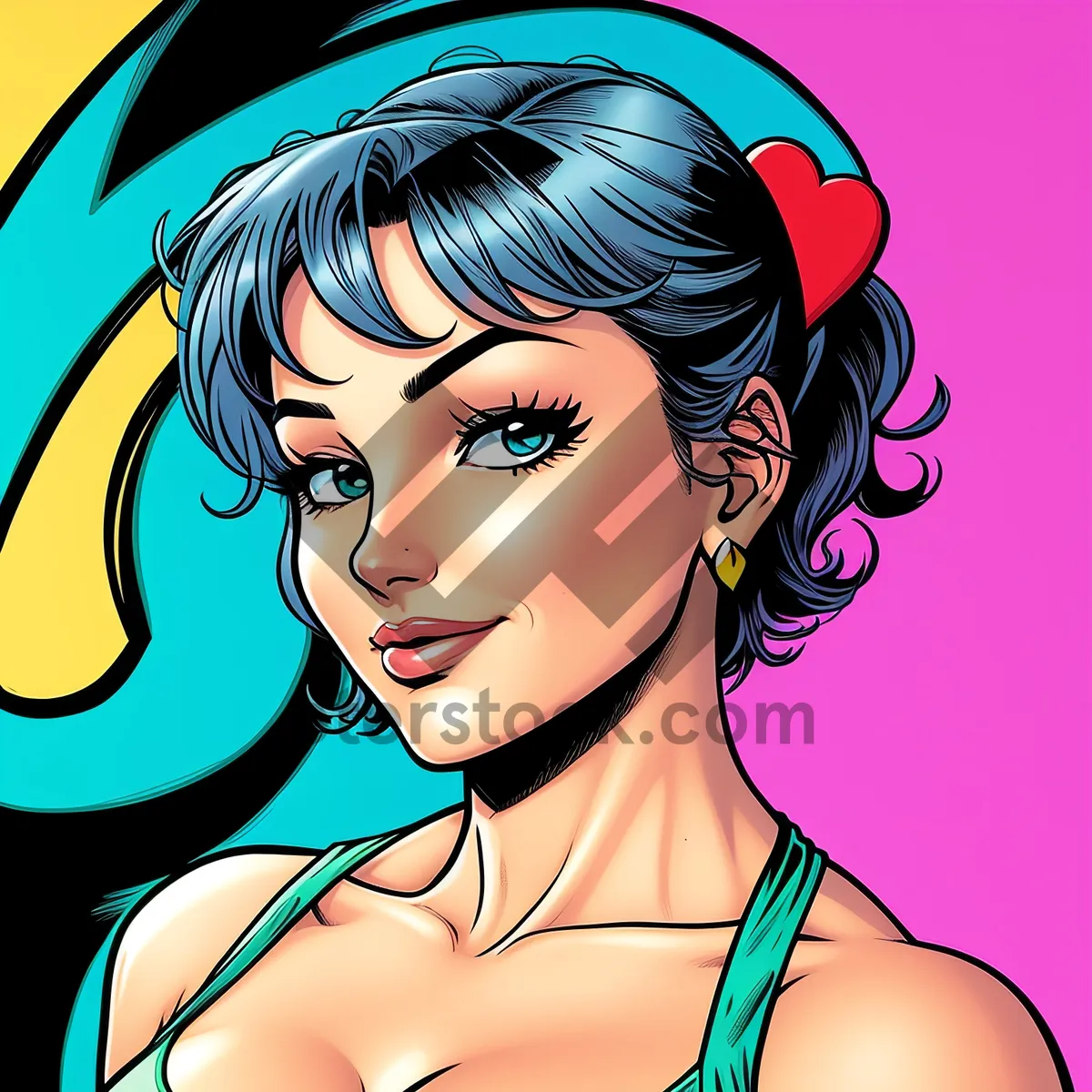 Picture of Seductive Stylish Lady with Alluring Makeup