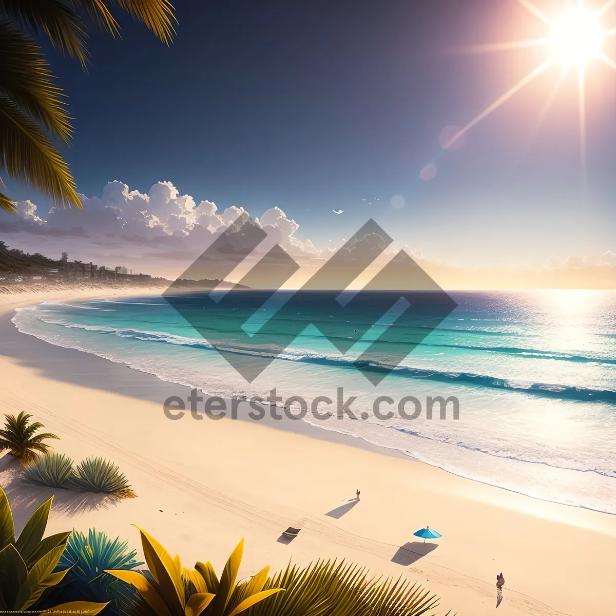 Picture of Turquoise Seascape: Idyllic Tropical Beach Resort