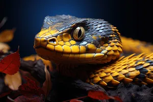 Venomous Garter Snake with Intense Stare