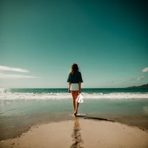 Sunset Beach Getaway: Happy Couple Embracing by the Shore