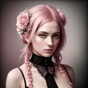 Stunning Fashion Portrait of a Beautiful, Sexy Lady with Gorgeous Hairstyle