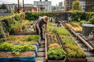 Greenhouse garden with structure and plants in summer landscape