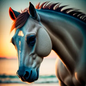 Galloping Champion: Majestic Brown Thoroughbred Stallion
