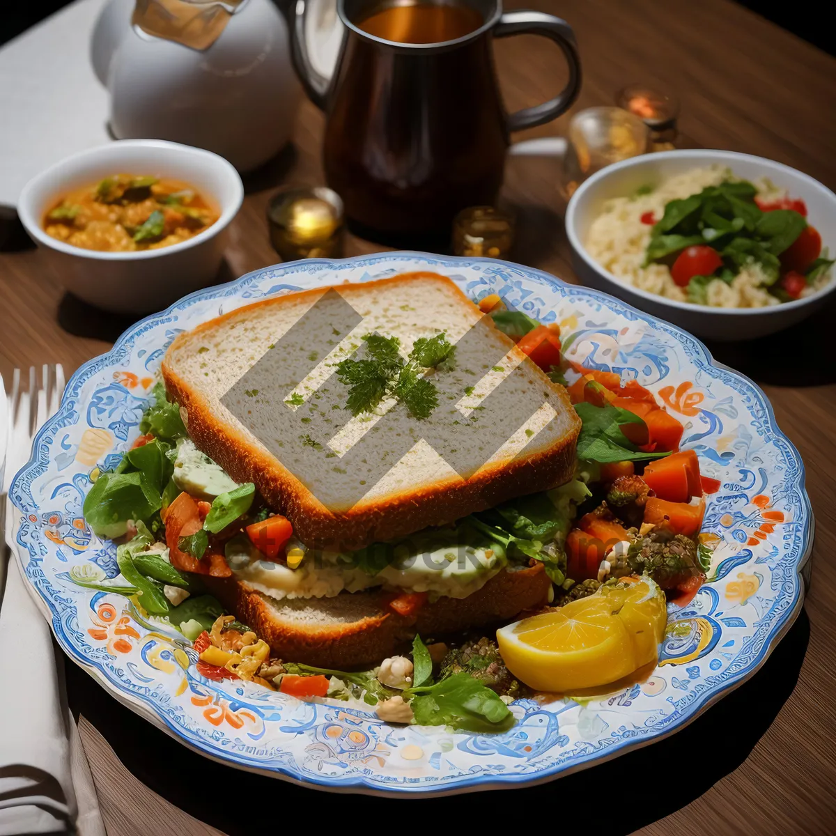 Picture of Delicious vegetable salad with fresh ingredients