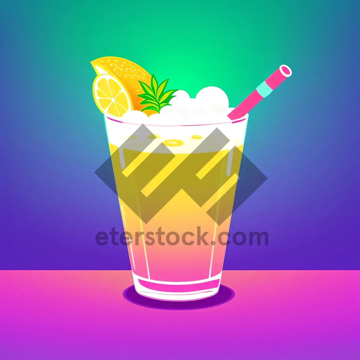 Picture of Lemon Vodka Cocktail in Chilled Glass