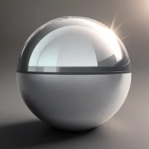 Shiny Glass Button Icon - 3D Sphere Design