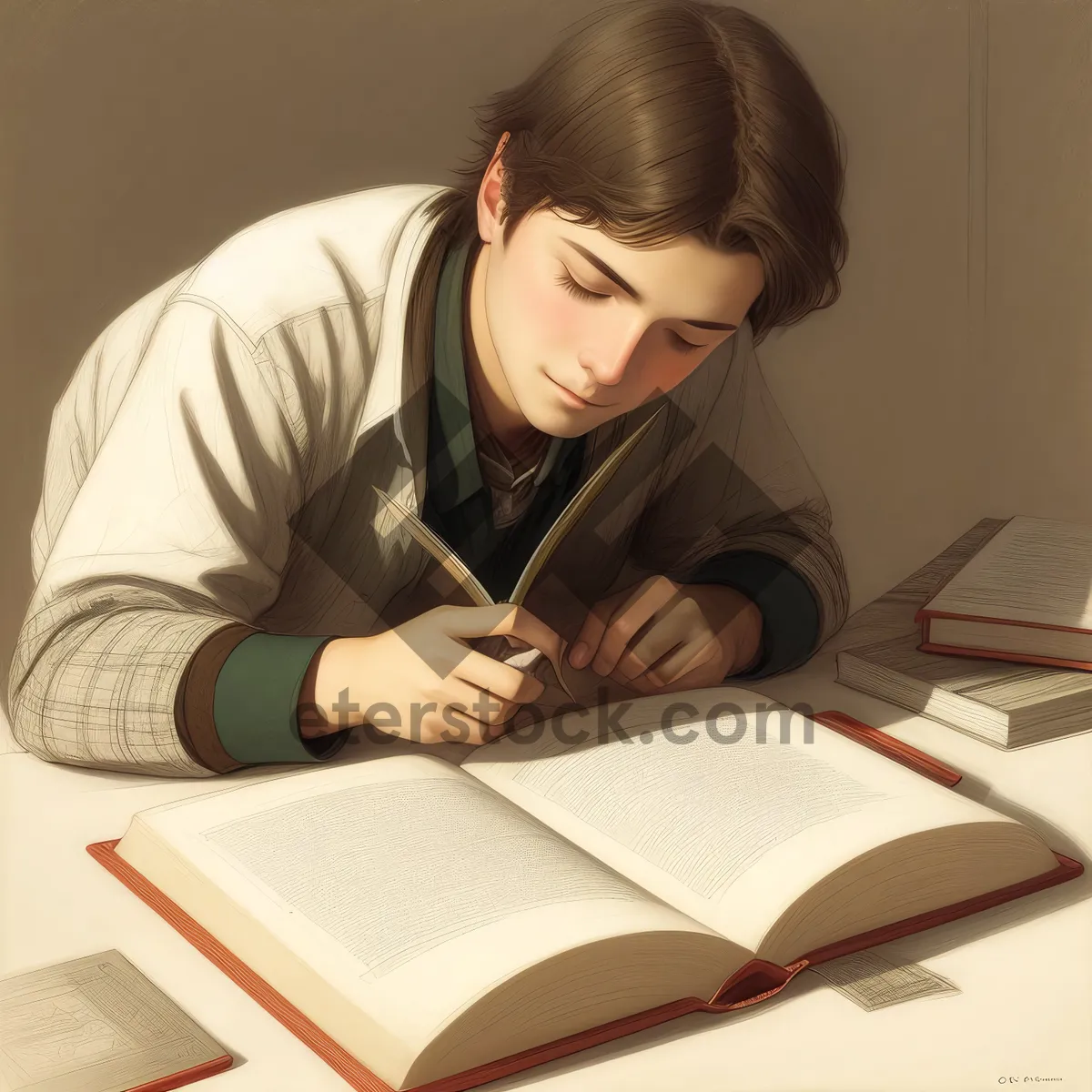 Picture of Productive Businesswoman Working on Laptop at Office Desk