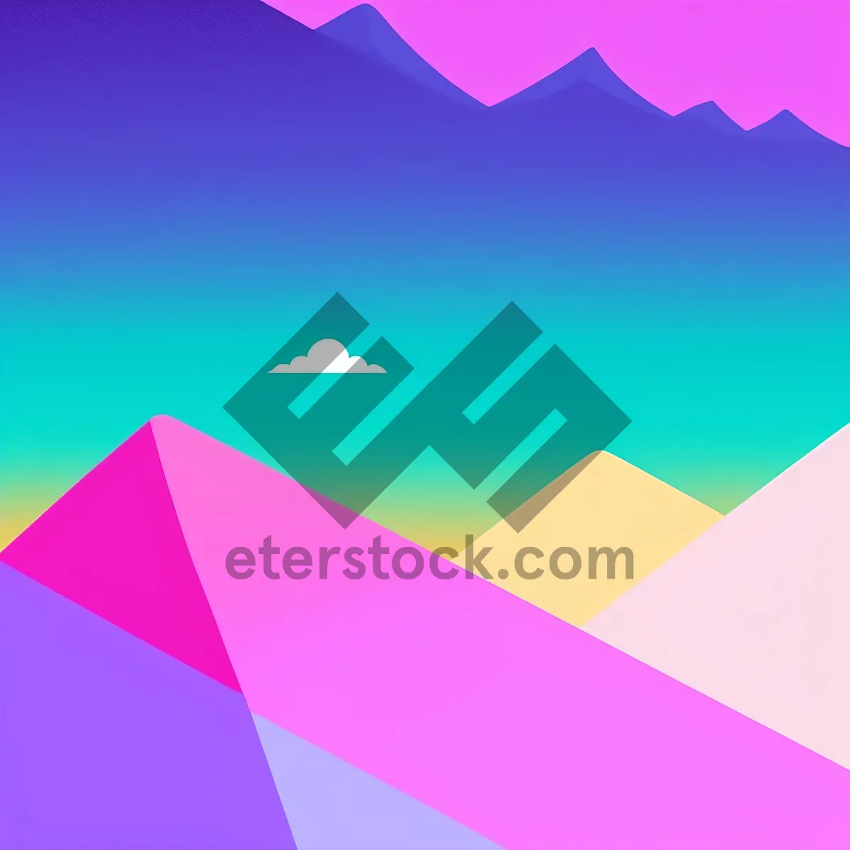 Picture of Artistic Geometric Rainbow Gradient Wallpaper Design