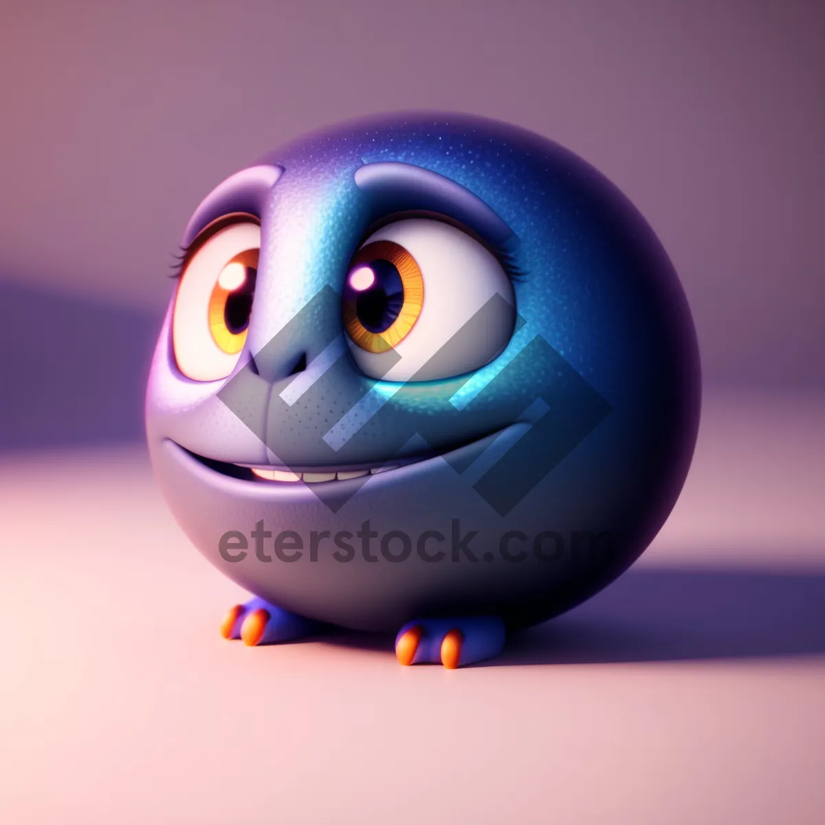 Picture of Cheerful, 3D Cartoon Smiley Ball Icon