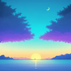 Vibrant Sunset Sky with Bright Celestial Bodies.