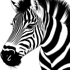 Zebra in the Wild: Striped Equine in Natural Habitat.