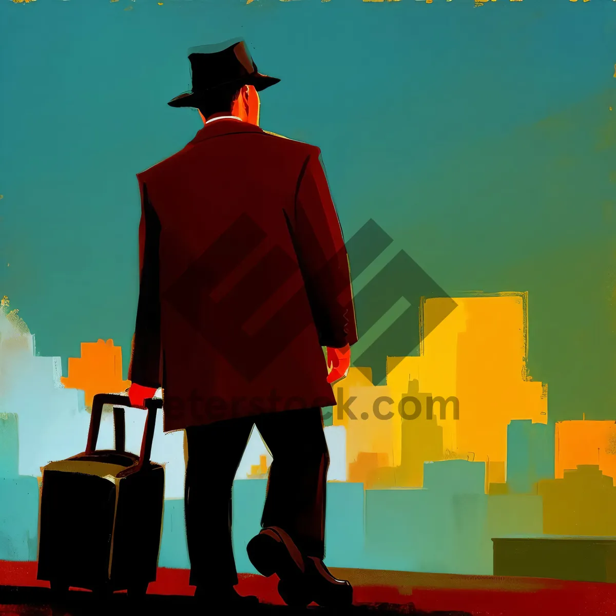 Picture of Teenage Boy with Briefcase - Royalty Free Clip Art