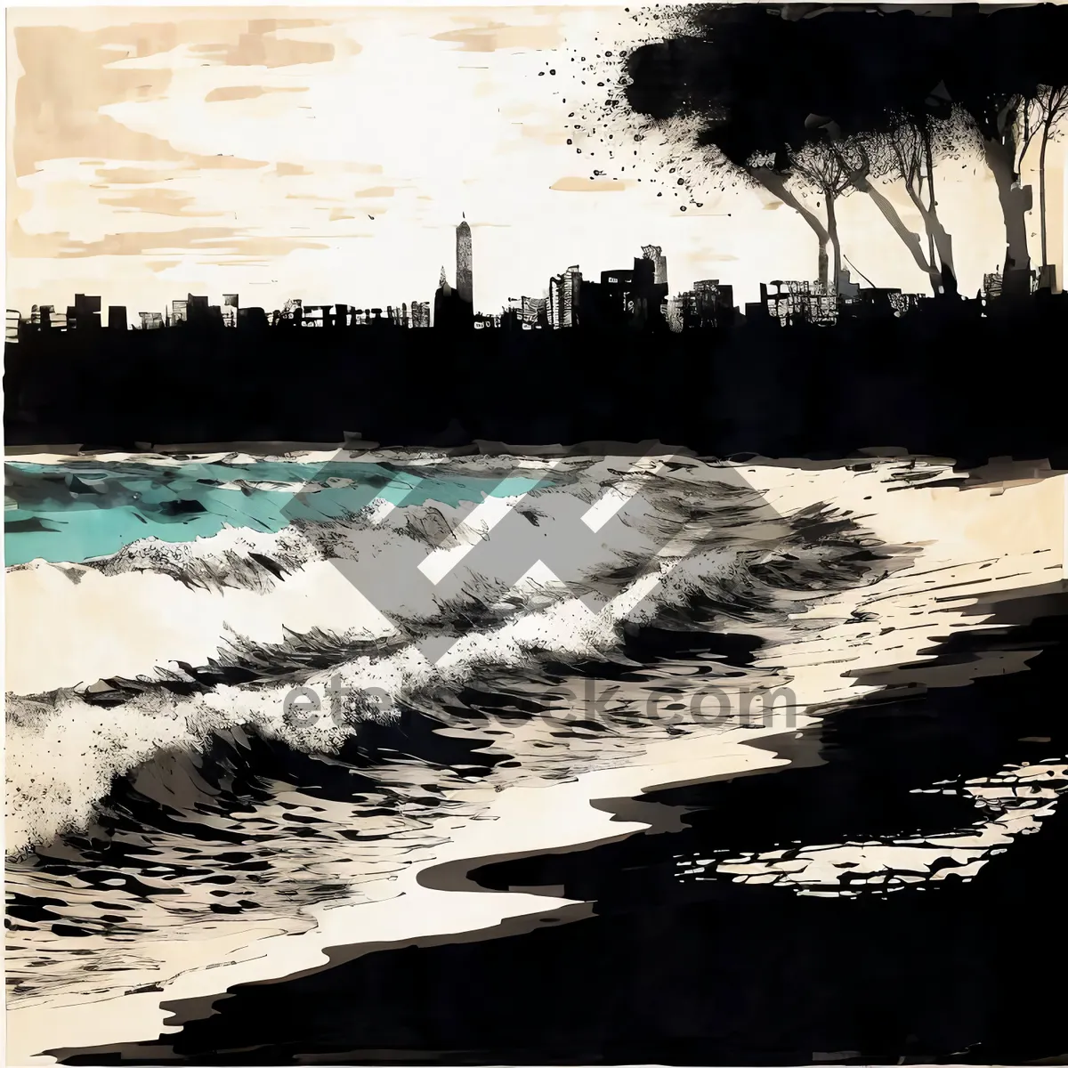 Picture of Serene Sunset on the Coastal Beach
