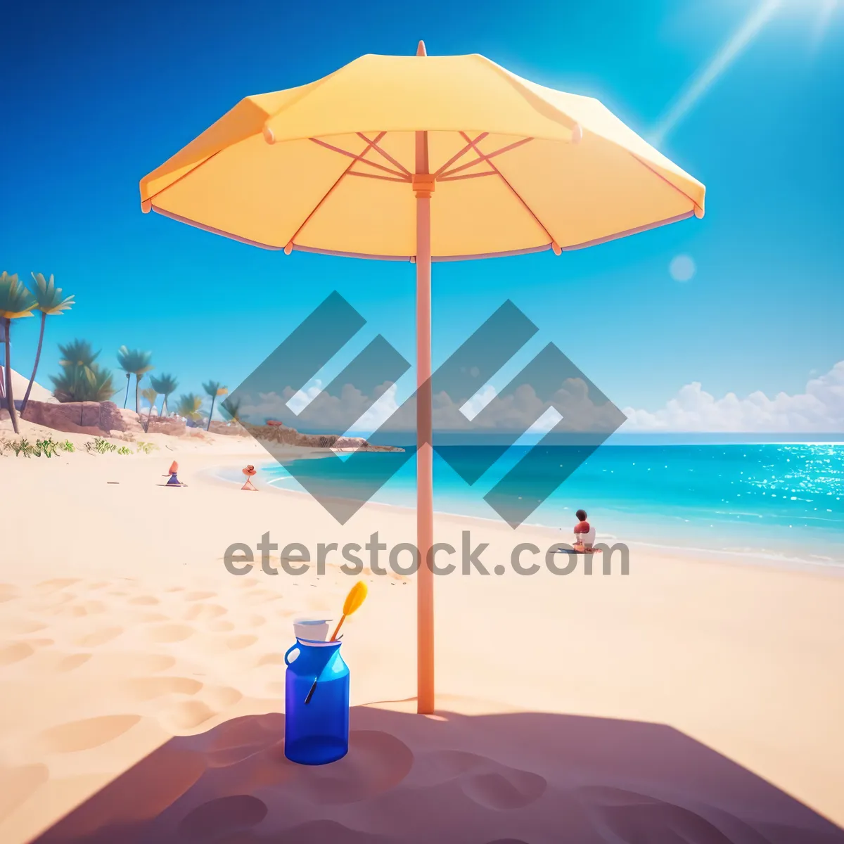 Picture of Paradise Beach Umbrella in Tropical Oasis