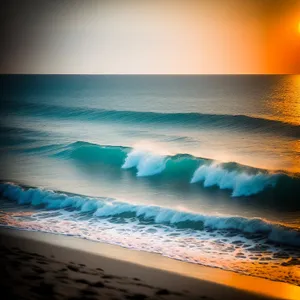 Serene Summer Sunset Over Tropical Beach