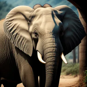 Majestic Safari Elephant in South African National Park