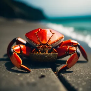 Vibrant Rock Crab - Close-up Summer Crustacean