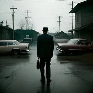 Urban Time: Man with Timer and Limousine