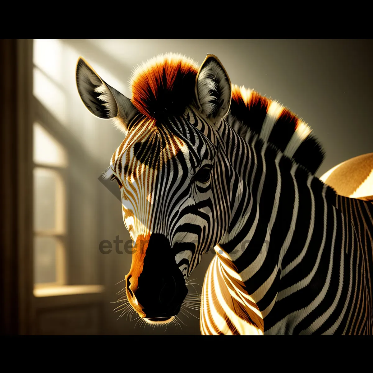 Picture of Striped Equine Majesty in African Wilderness