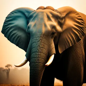 Majestic Pachyderm in South African Wildlife Reserve