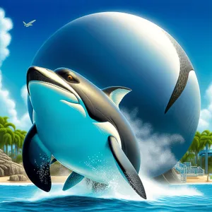 Waterworld: Majestic Oceanic Sphere with Marine Wildlife