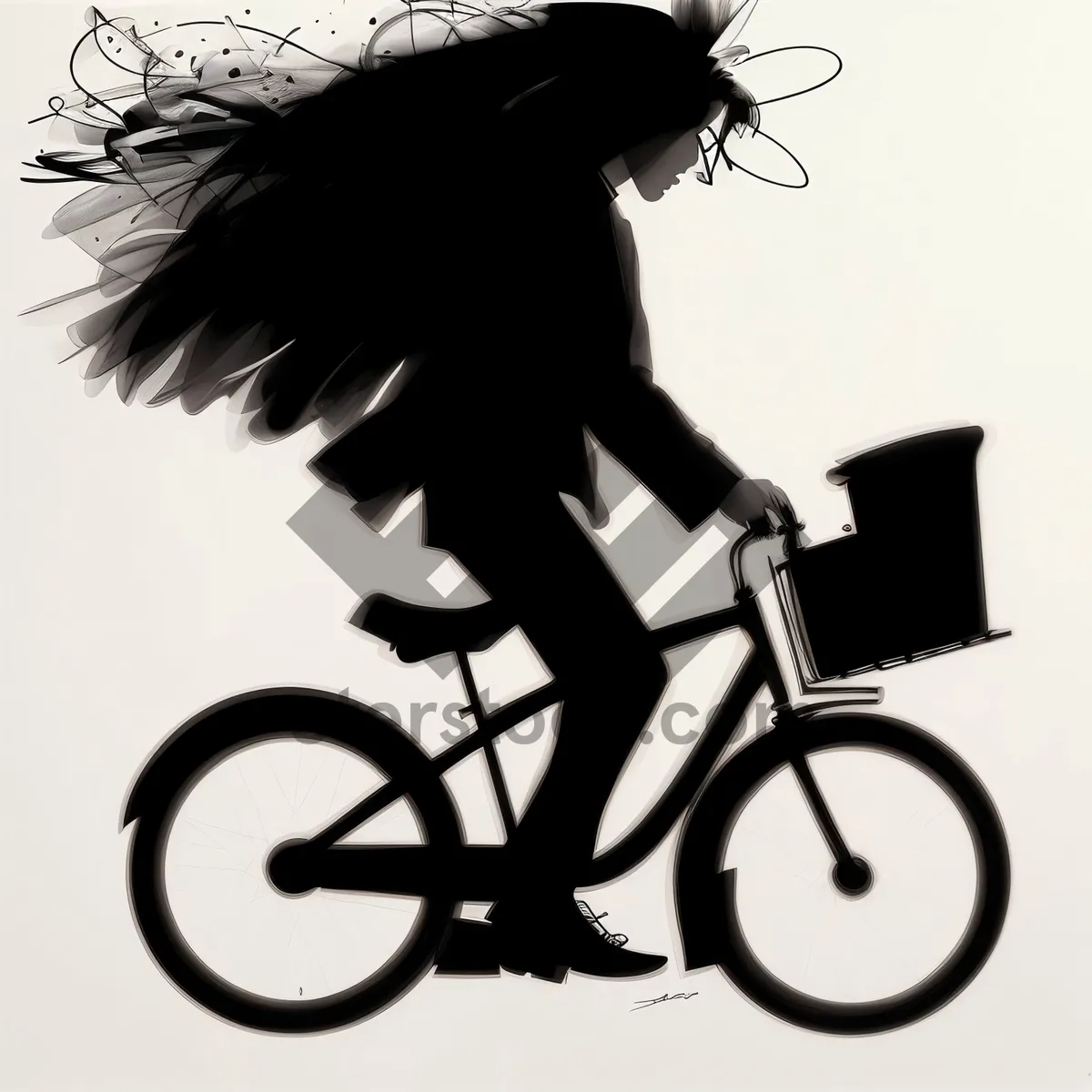 Picture of Cyclist on Tricycle: Speeding through Silhouette