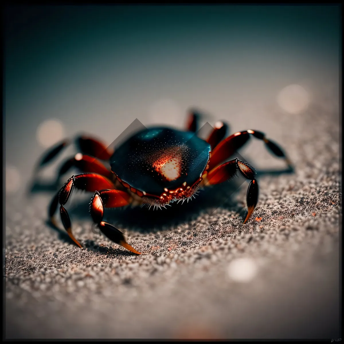 Picture of Close-up shot of a black ladybug beetle