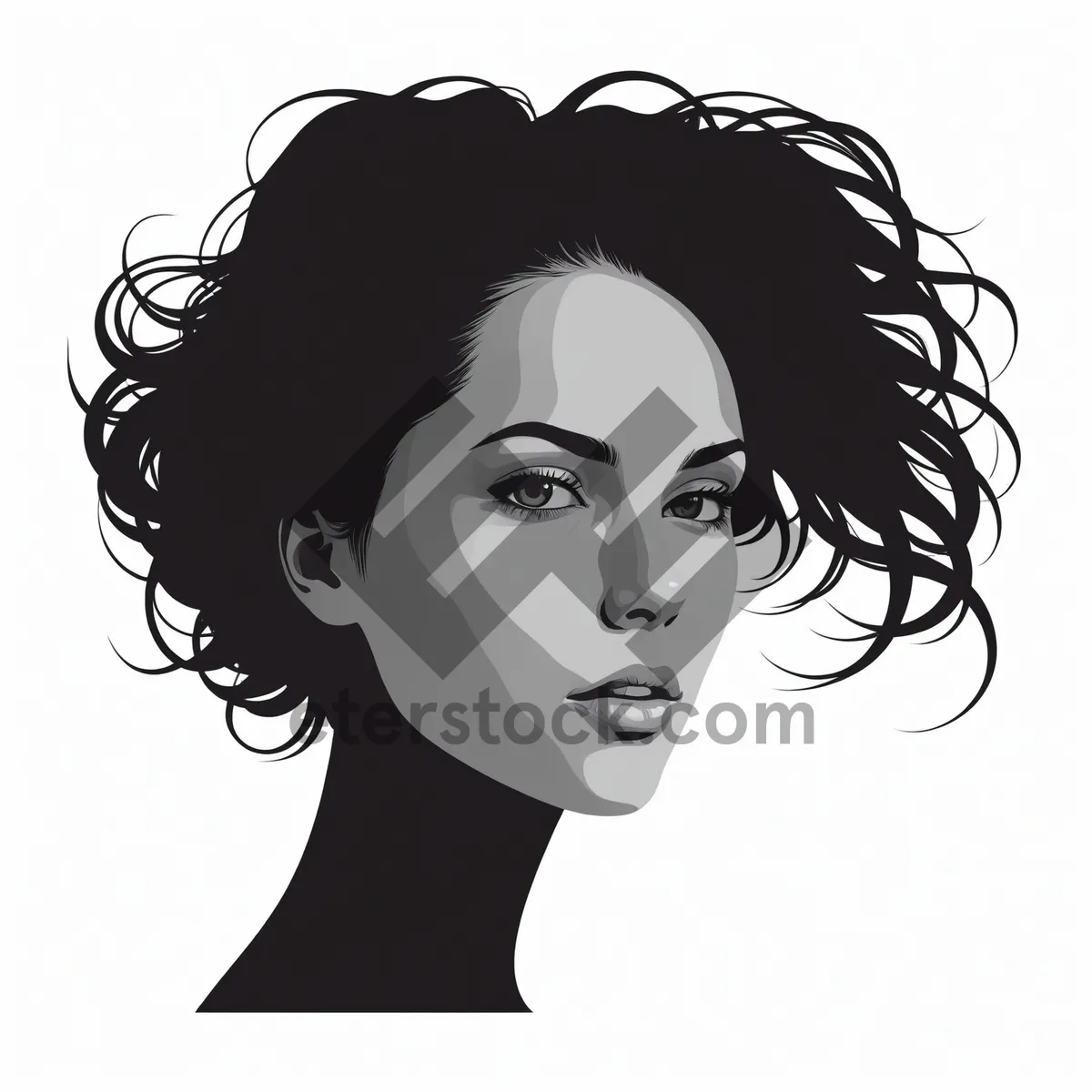 Picture of Fashionable Cartoon Face with Artistic Hairstyle
