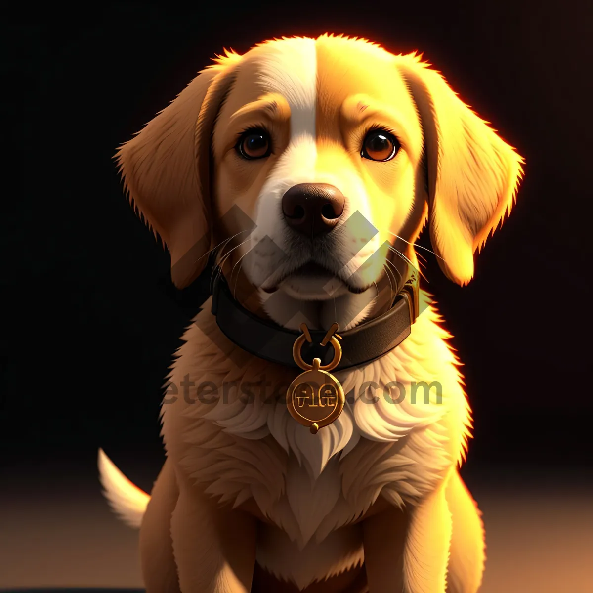 Picture of Adorable Brown Purebred Canine Friend - Studio Portrait