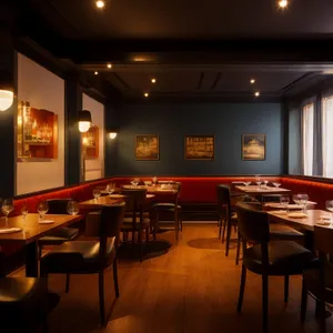 Modern Interior Design of a Luxury Restaurant Cafeteria