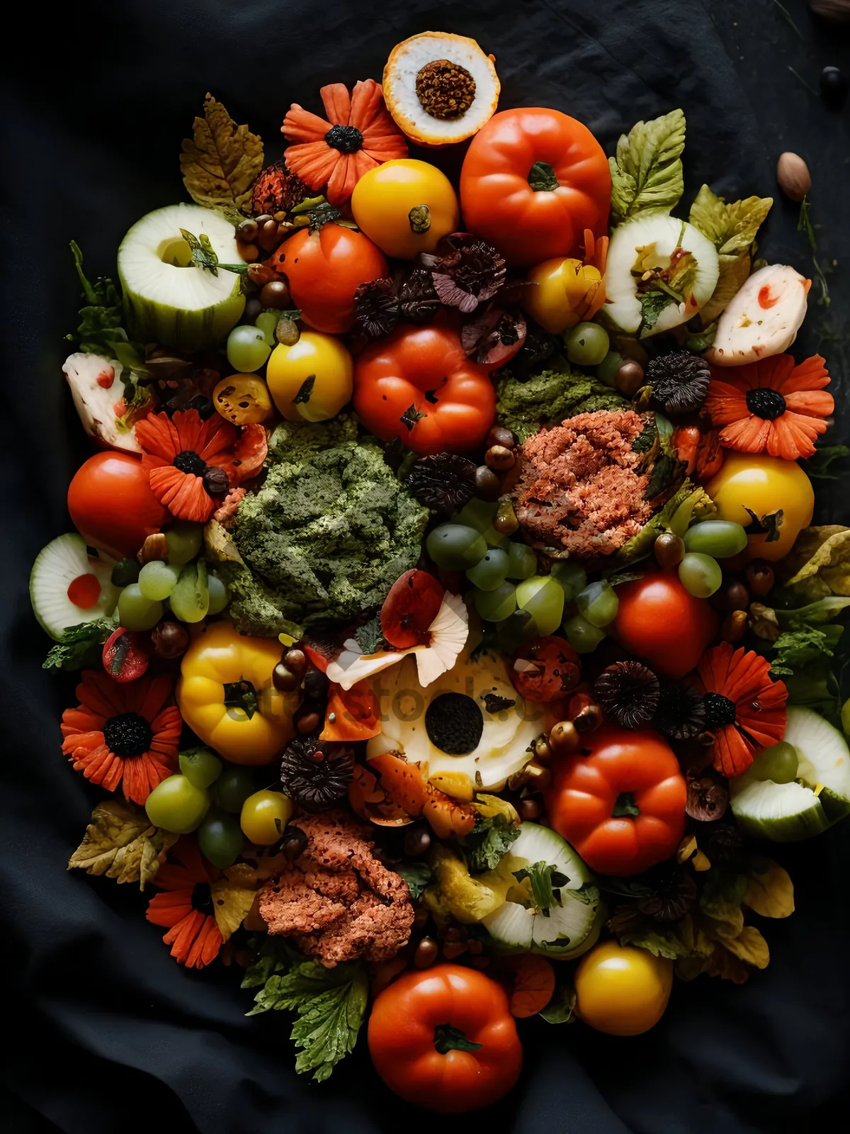 Picture of Fresh and Healthy Salad with Sweet Pepper and Tomato