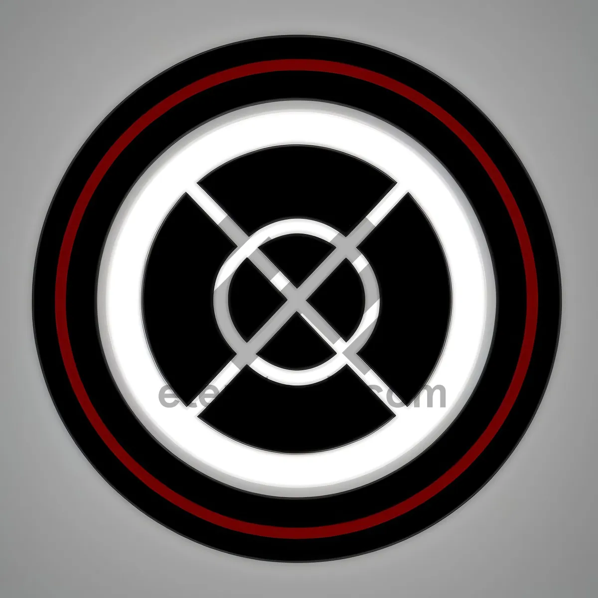 Picture of Shiny Metallic Car Wheel Symbol - Web Design Icon