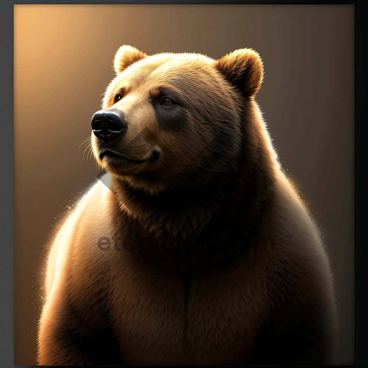 Picture of Cute Brown Bear in Wildlife Habitat