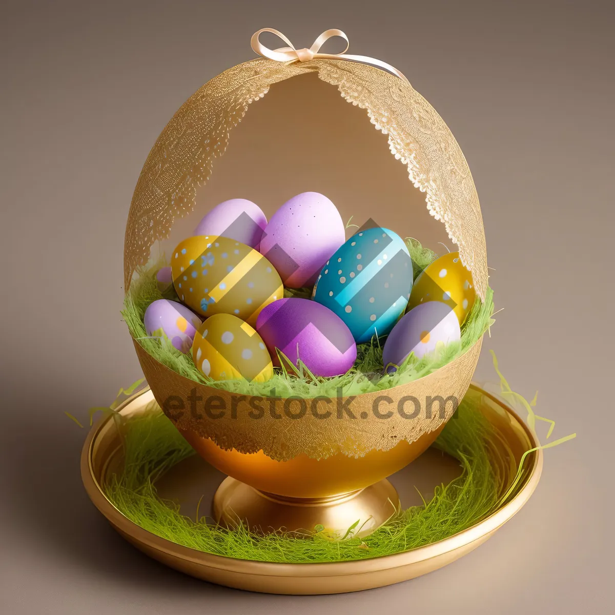 Picture of Colorful Easter Candy and Sweet Fruit Eggs