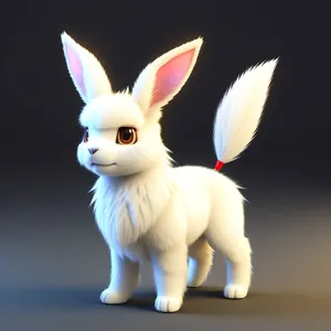 Funny Studio Hare: Adorable and Fluffy Easter Bunny