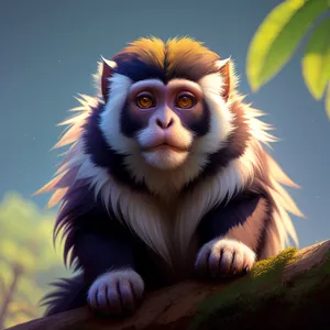 Cute Macaque Primate with Expressive Eyes