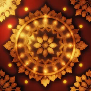 Golden Starry Chandelier Design with Intricate Patterns