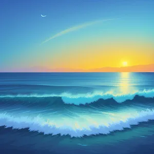 Serene Sunset over Turquoise Seas