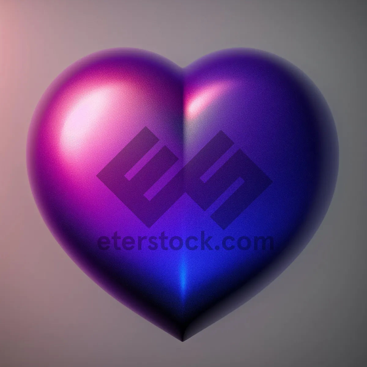 Picture of Shiny Glass Heart Icon: Colorful Love Button