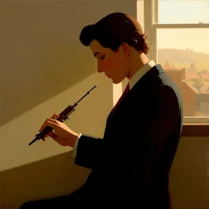 Professional Male Musician Playing Oboe with Style